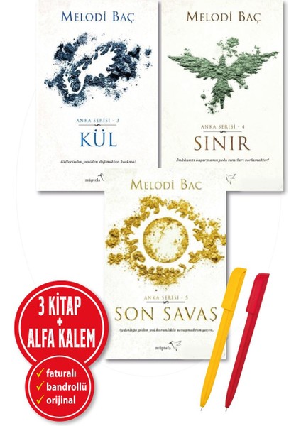 Alfa Kalem+ Melodi Baç 3 Kitap(Kül+Sınır+Son Savaş) Roman Yeni Müptela Yayınevi