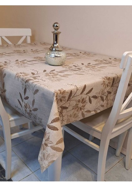 Simli Keten Dokulu Pvc Masa Örtüsü