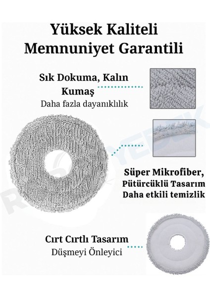 Dreame X40 Ultra L40 Ultra 2 Adet Mikrofiber Mop Bez