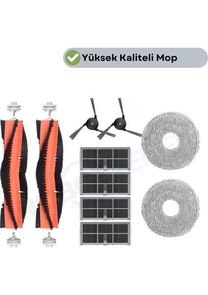 Dreame X40 Ultra L40 Ultra Uyumlu Fırça Hepa Filtre Mop Seti- 10 Parça