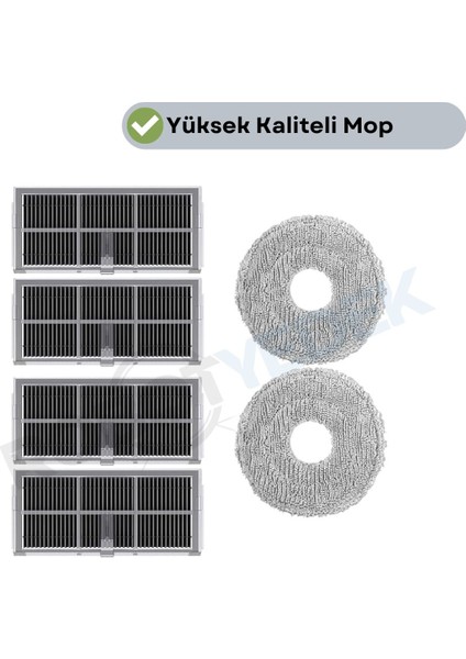 Dreame X40 Ultra L40 Ultra Uyumlu Hepa Filtre ve Mop-6 Parça