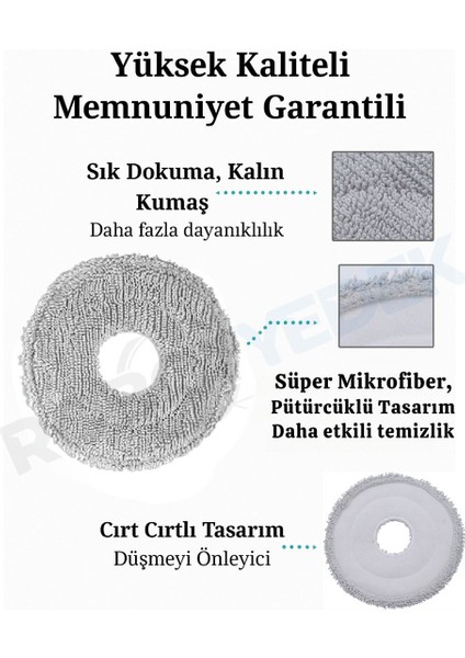 Xiaomi S10+(S10T Değil) Uyumlu Yedek Fırça Hepa Filtre Mop Seti-7 Parça