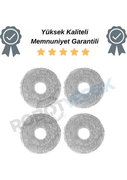 Dreame Bot L10S Pro Uyumlu 4 Adet Mikrofiber Mop Bez