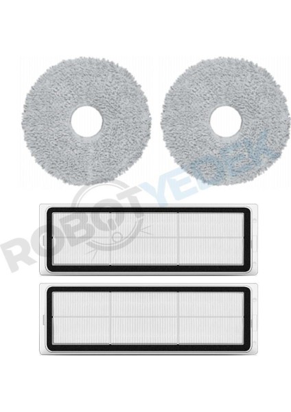 Dreame L10 L10S Ultra Uyumlu Yedek Mop ve Hepa Filtre-4 Parça