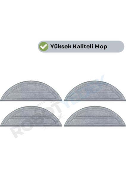 Roborock Saros 10 Uyumlu 4 Adet Mikrofiber Mop Bez