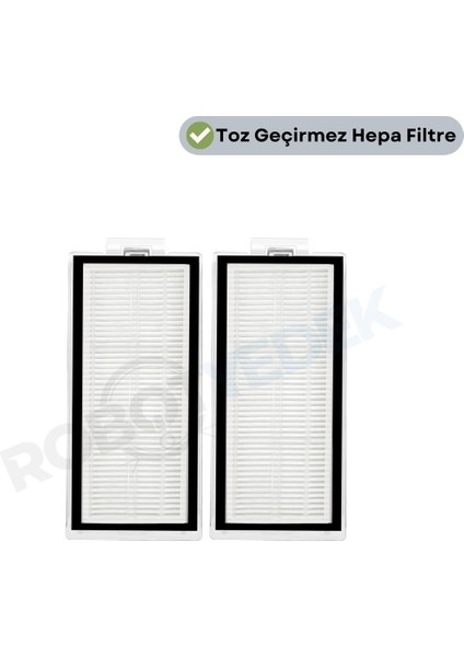 Roborock Q8 Max, Q8 Max Plus Uyumlu 2 Adet Hepa Filtre