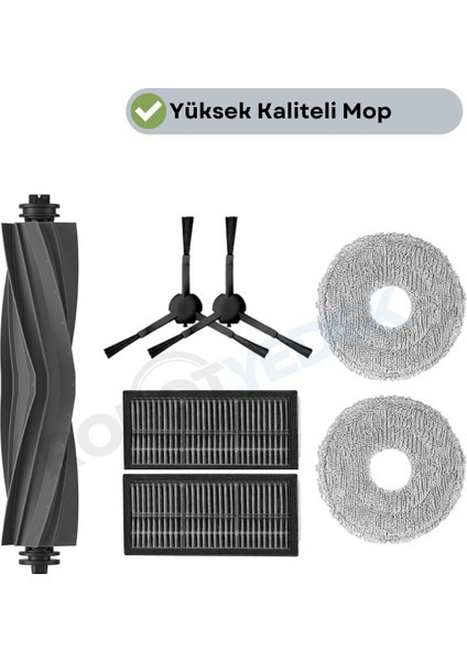 Dreame L10S Pro Ultra Head Kauçuk Fırça Hepa Filtre Mop Seti-7 Parça