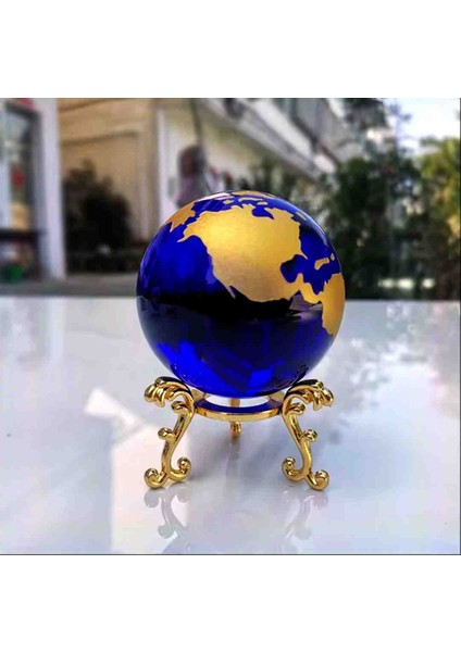 Dünya Haritası Temalı Tamamı Cam Üretim Kristal Küre Gold Model Metal Standlı Masaüstü Hediyelik Set fiyatları