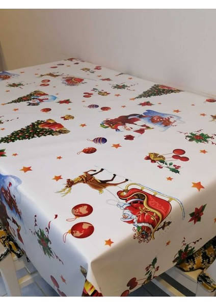 Yeni Yıl Desenli Elyaflı Pvc Muşamba - Silinebilir Masa Örtüsü fırsatları