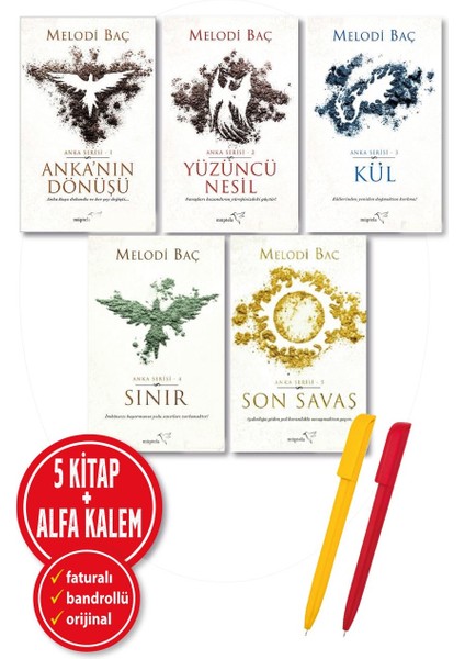 Alfa Kalem+Melodi Baç 5 Kitap(Anka'nın Dönüşü+Yüzüncü Nesil+Kül+Sınır+Son Savaş) Roman Yeni Müptela