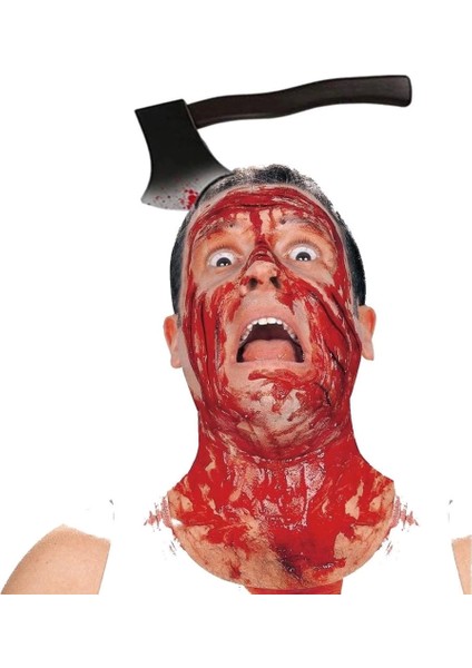 Bfs Kafaya Saplanmış Halloween Kanlı Balta Şaka Tacı