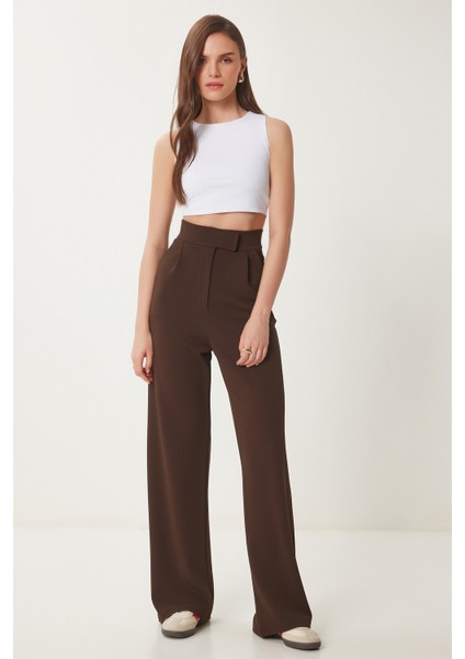 Beli Cırtlı Rahat Palazzo Pantolon LRV0003 KAHVERENGİ fiyatları