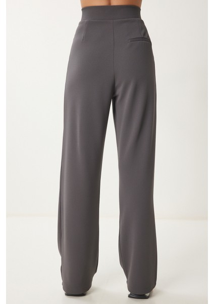 Beli Cırtlı Rahat Palazzo Pantolon LRV0003 ANTRASİT