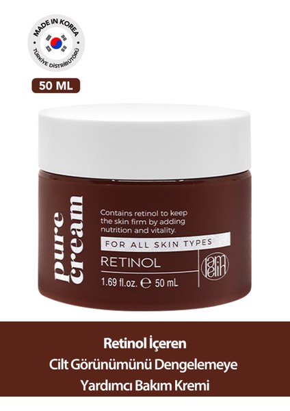 Retinol İçeren Leke ve Çizgi Karşıtı Yüz Bakım Kremi - Lamelin Retinol Pure Cream 50 ml