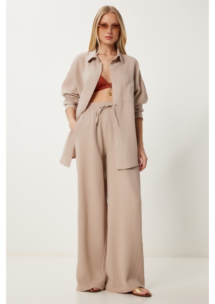 Oversize Müslin Gömlek Pantolon Takım