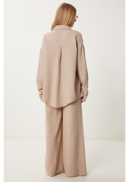 Oversize Müslin Gömlek Pantolon Takım