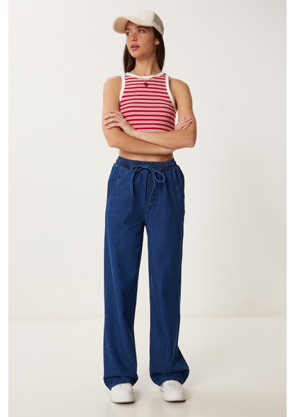 Geniş Paça Denim Pantolon