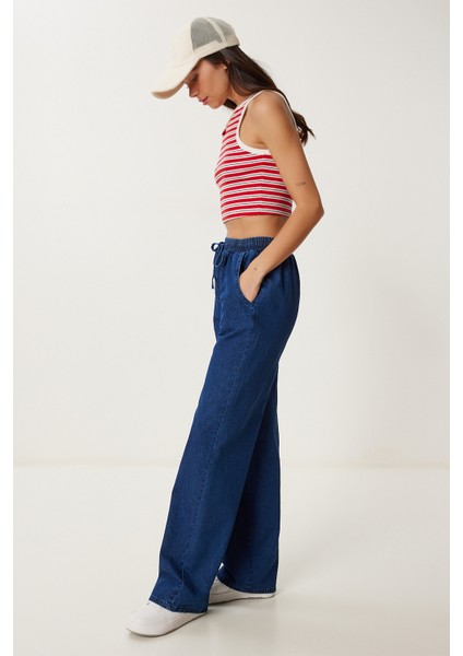 Geniş Paça Denim Pantolon