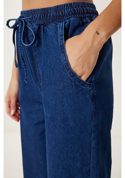 Geniş Paça Denim Pantolon