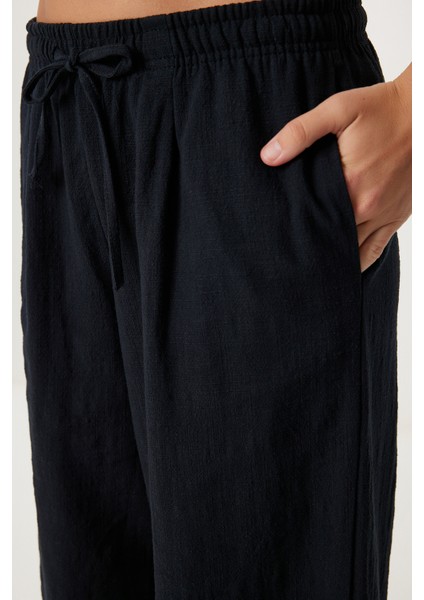 Geniş Paça Keten Pantolon