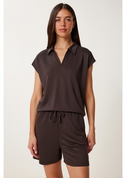 Polo Yaka Basic Örme Şort Takım modelleri