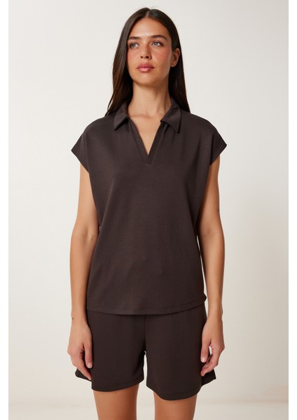 Polo Yaka Basic Örme Şort Takım fırsatları