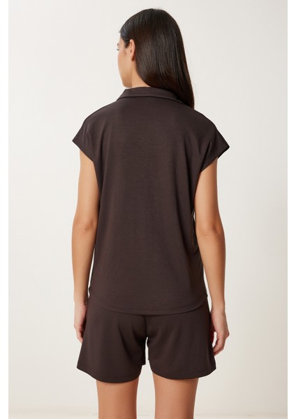 Polo Yaka Basic Örme Şort Takım