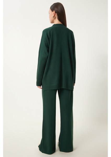 Şık Triko Kazak Pantolon Takım LMU0001 ZÜMRÜT YEŞİLİ