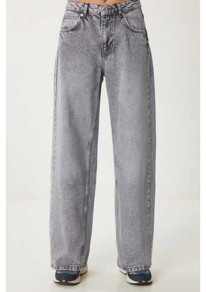 Yıkamalı Geniş Paça Jean