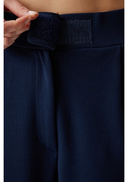 Beli Cırtlı Rahat Palazzo Pantolon LRV0003 LACİVERT indirimleri