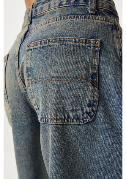 Yıkamalı Baggy Jean