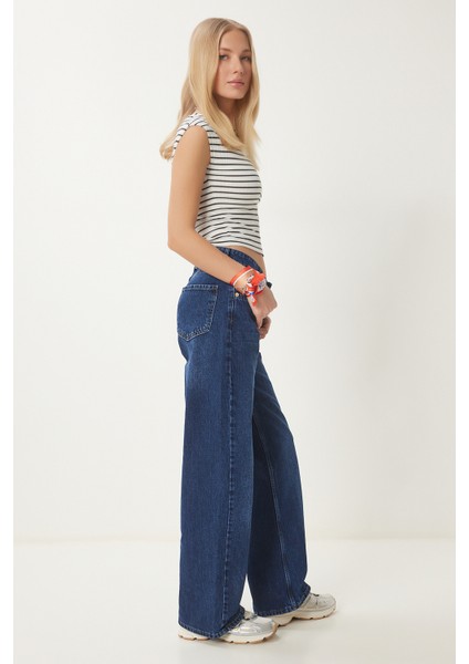 Orta Bel Geniş Paça Bol Jeans modelleri