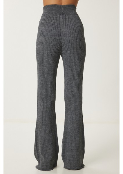 İspanyol Paça Esnek Triko Pantolon LUS0072 GRİ