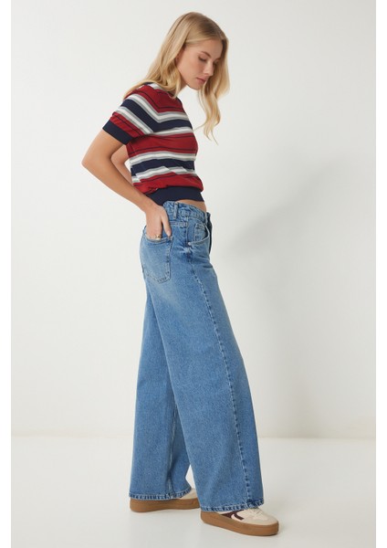 Yıkamalı Geniş Paça Jean