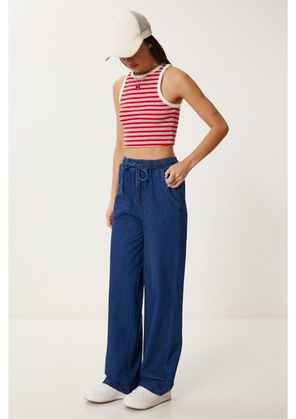 Geniş Paça Denim Pantolon