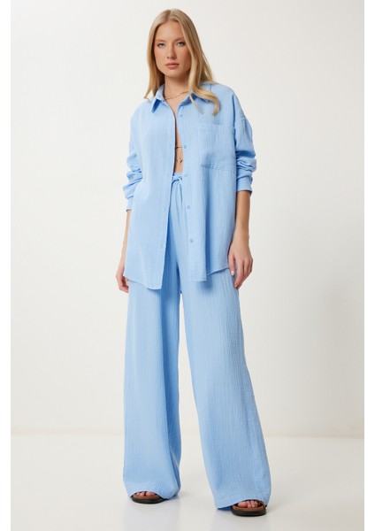 Oversize Müslin Gömlek Pantolon Takım