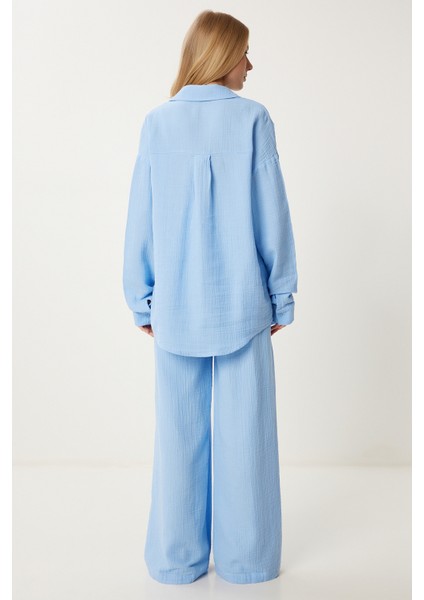Oversize Müslin Gömlek Pantolon Takım