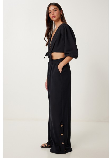 Keten Crop Bluz Pantolon Takım fiyatları