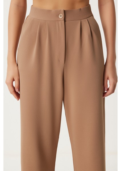 Likralı Rahat Palazzo Örme Pantolon LRV0019 BİSKÜVİ modelleri