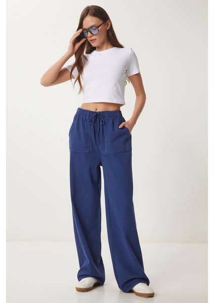 Soluk Efektli Geniş Paça Denim Palazzo Pantolon fiyatları