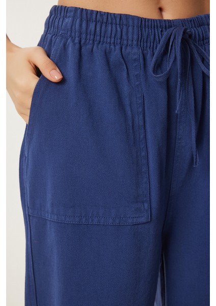 Soluk Efektli Geniş Paça Denim Palazzo Pantolon fırsatları