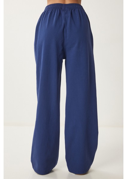Soluk Efektli Geniş Paça Denim Palazzo Pantolon indirimleri