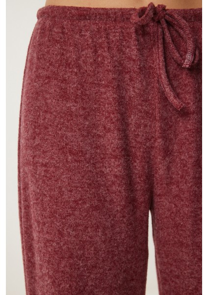 Yumoş Bol Örme Pantolon LUB0063 BORDO fırsatları