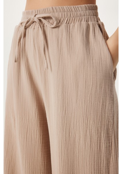 Oversize Müslin Gömlek Pantolon Takım LSA0014 BEJ indirimleri