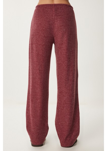 Yumoş Bol Örme Pantolon LUB0063 BORDO indirimleri