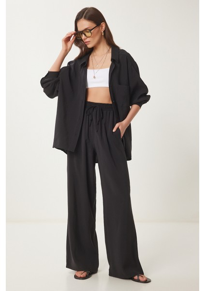 Oversize Modal Gömlek Pantolon Takım