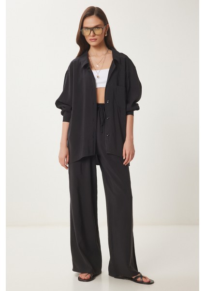 Oversize Modal Gömlek Pantolon Takım