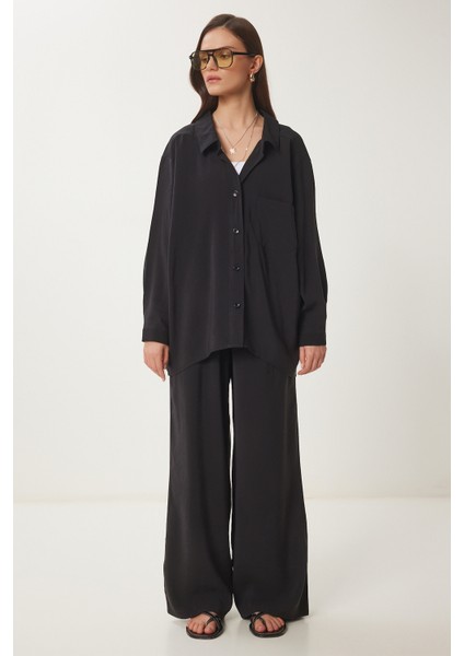 Oversize Modal Gömlek Pantolon Takım
