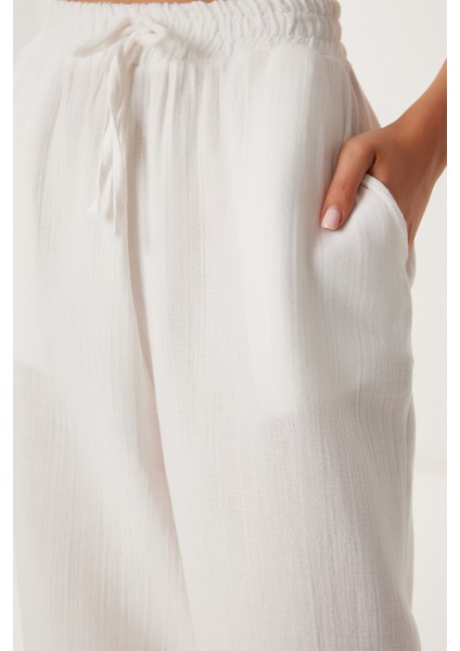 Oversize Müslin Gömlek Pantolon Takım LSA0014 EKRU indirimleri