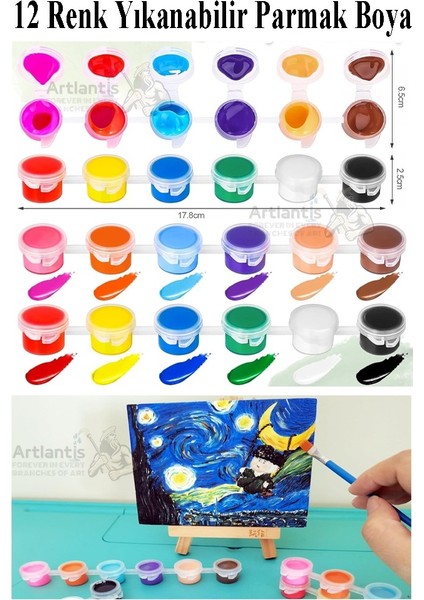 Parmak Boyası 5 ml 12 Renk ve Resim Fırçası 10 Paket Mini Küçük Parmak Boya Etkinlik Boyama Boyası Su Bazlı Resim Kreş fiyatları